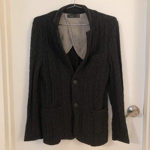 Zara Man Knitwear Blazer Sweater - Dark Grey Med